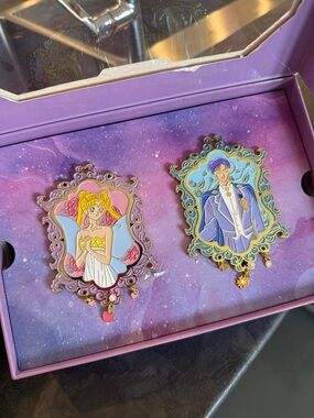 Sailor-Inspired Decorative Enamel Pin Set - Pink & Blue